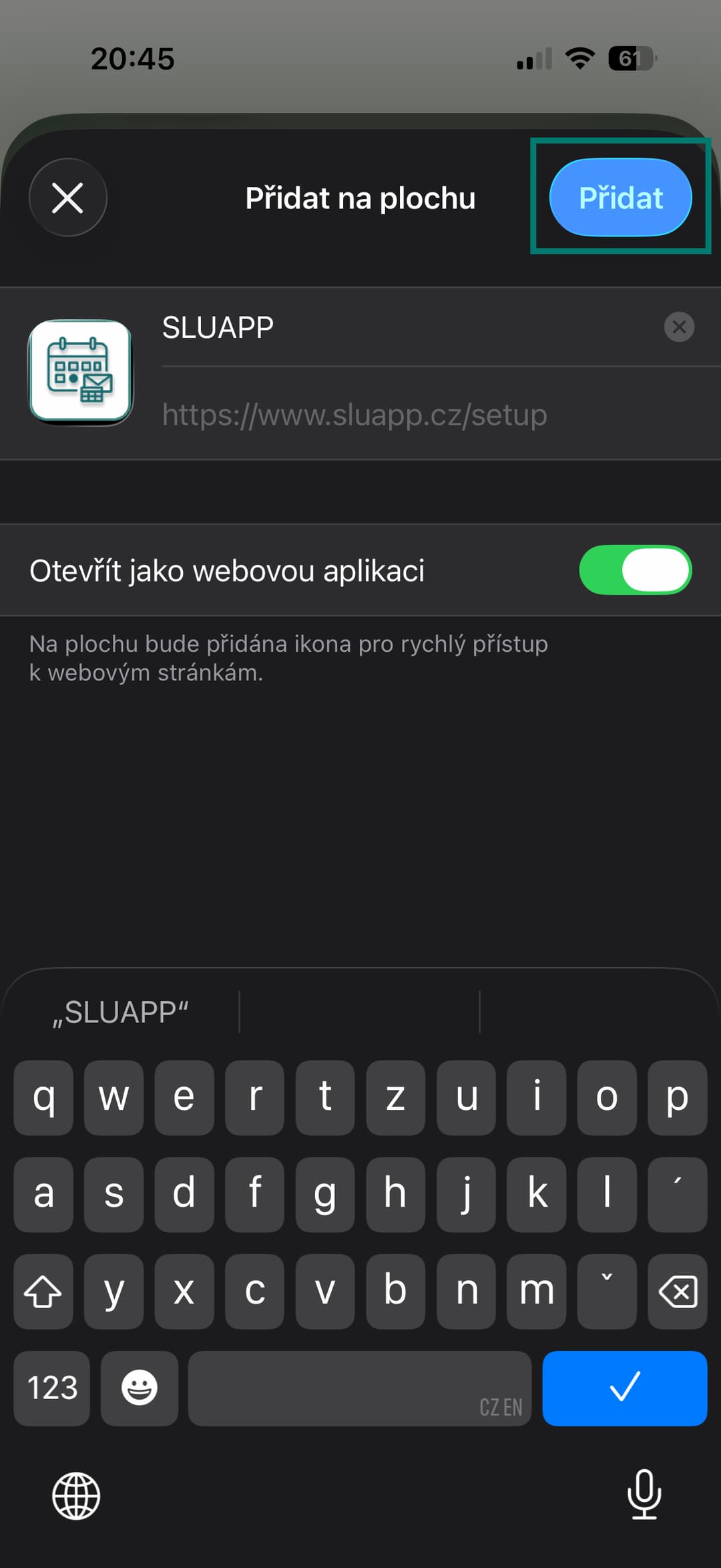 Potvrď přidání